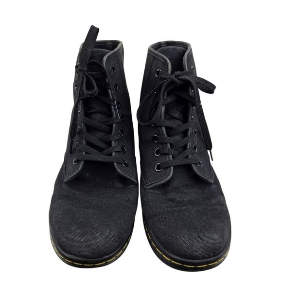 Dr Martens High Top Sneakers Womens 8 Black Canvas Comfort Casual Rock Grunge - Picture 4 of 9